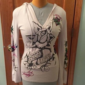 Ed Hardy ‘Eternal Love’light weight Hoody sweater